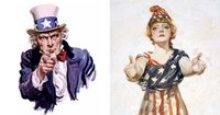 Uncle Sam and Columbia